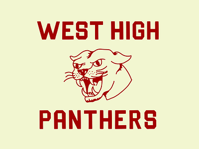 West High Panthers badge branding design font icon illustration illustrator logo type vector