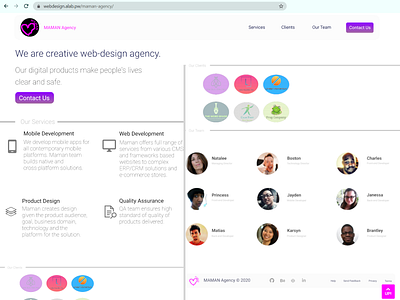 Web-design agency page agency design figma maman page web webdesign website