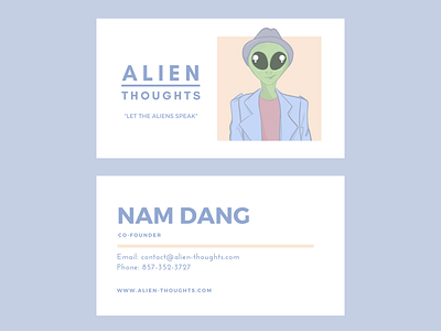 Minimalist Business Card (Alien Thoughts) alien thoughts business card graphic design illustration minimalist purple