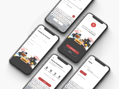 Login / Register Mobile App adobe illustrator adobe xd branding design illustration minimalist mobile ui product design ui ux design