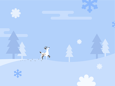 my lovely deer blue christmas christmas card deer graphic ground icon illustration snow tree winter winter is coming