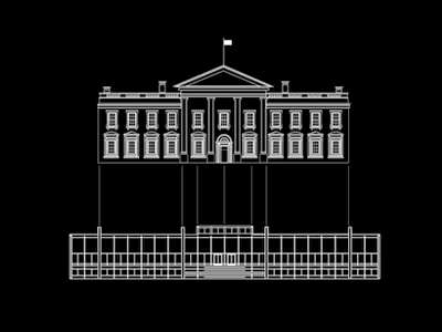 Less is ... black crown hall line drawing mies obama white house