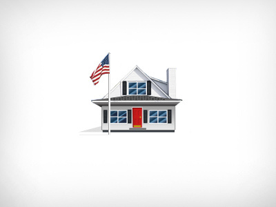 House american flag fun house pixel red door
