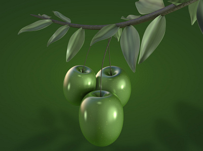 3D Olive 3d blender branding design logo model olive