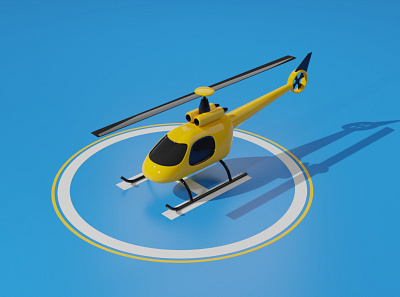 3D Helicopter Model 3d blender branding design graphic design helicopter logo model