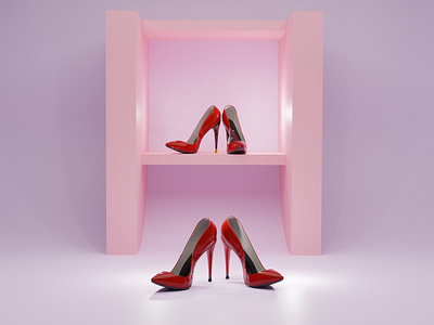 Red High Heel 3D Model