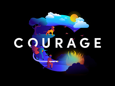 Courage artwork courage design glucode illustration illustration design story values wallpaper