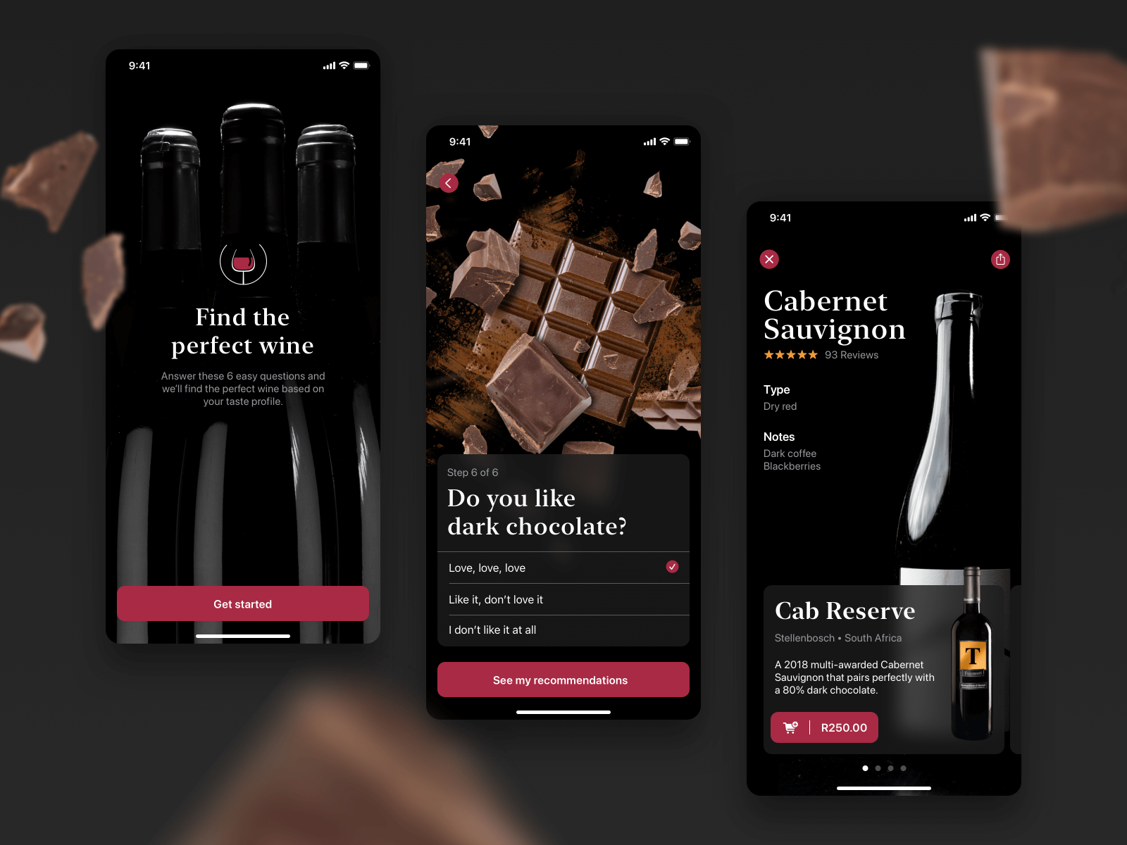 Wine Pairing App Concept by Glucode on Dribbble