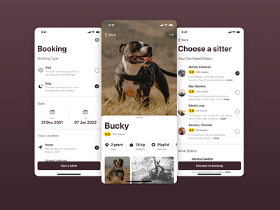 Pet Sitter App Concept app booking branding design dogs glucode ios light mobile pets typography ui ux