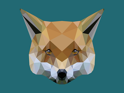 Poly Fox animal fox illustrator poly polygons triangles vector