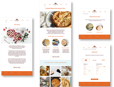 Sunny Pie website mockups bakery logo ui ux web webdesign