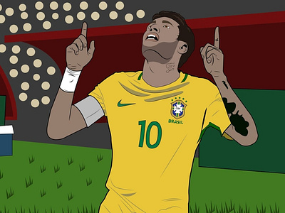 Neymar Jr adobeillustrator artwork brazilnationalteam digital illustration fifaworldcup football illustration illustration digital