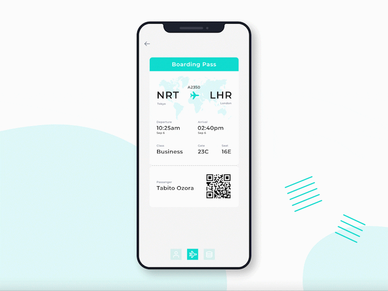 Daily UI #024 - Boarding Pass animation app daily 100 challenge daily ui dailyui dailyui 024 dailyuichallenge flight interaction interactions mileage minimal simple ticket ui ux