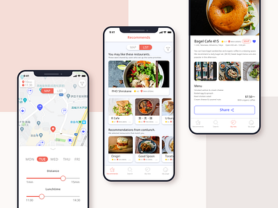 Daily UI #029 - Map app daily 100 challenge daily ui dailyui dailyui 029 dailyuichallenge map restaurant app restaurants ui ux