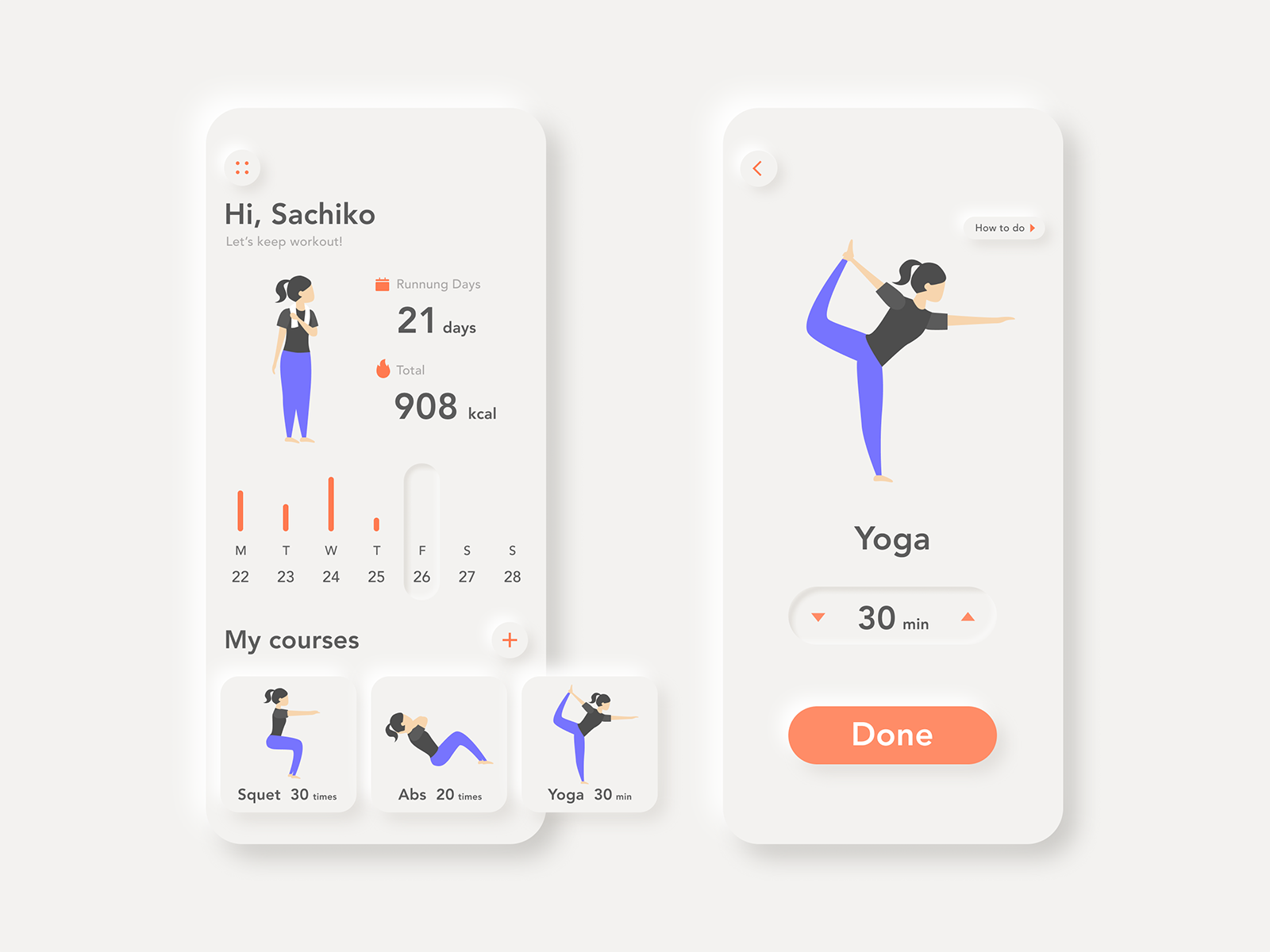 Daily UI #041 - Workout Tracker by Sachiko Nakayama on Dribbble