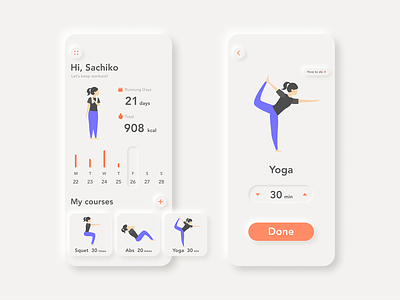 Daily UI #041 - Workout Tracker app daily 100 challenge daily ui dailyui dailyui 041 dailyuichallenge minimal neumorphic neumorphism neuromorphic simple ui ux