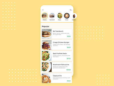 Daily UI #043 - Food/Drink Menu