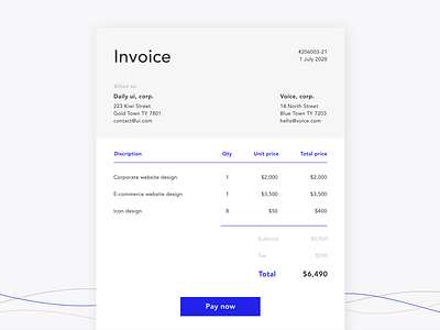 Daily UI #046 - Invoice