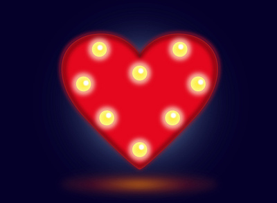 Heart Lights art design flat heart icon illustration illustrator lights minimal romantic vector web
