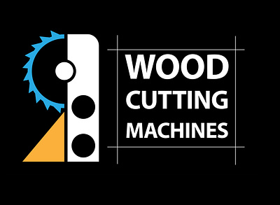 Cutting machines art branding design flat icon illustrator logo minimal typography vector