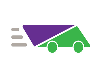 Delivery branding company logo delivery design flat green icon logo minimal van web