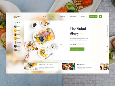 Food Concept clean concept food concept design freelancer website header ui design visual design