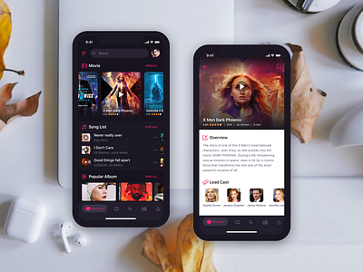 Music App Concept album dark ui music app music dark app concept song app uidesign ux design video app video detail app