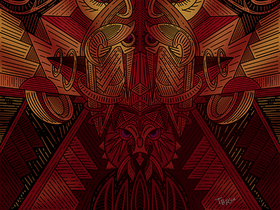 Red Moon 02 drawing illustration procreate symmetric