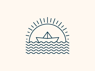 Paper Boat art boat design draw graphic illustration illustrator line paper sea shape sun