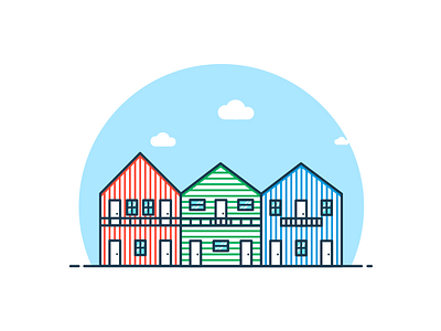 Costa Nova Illustration color design flat house illustration line