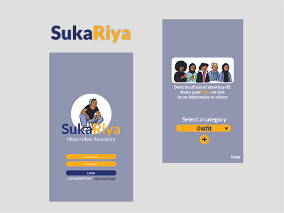 SukaRiya - Social Media App app application design illustrator mobile socialmedia xd