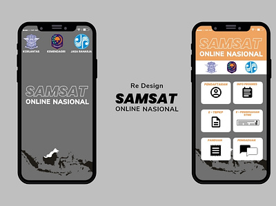 UI Mobile app - Samsat Online Nasional app application branding design illustrator landing page mobile ui ux xd
