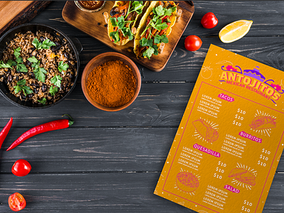 ANYOJITOS branding design logo menu mexican