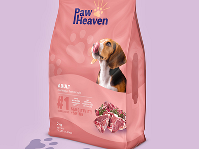 Paw heaven brand identity branding dog food graphic design logo packaging