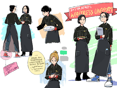 Waitress Uniform Illustration