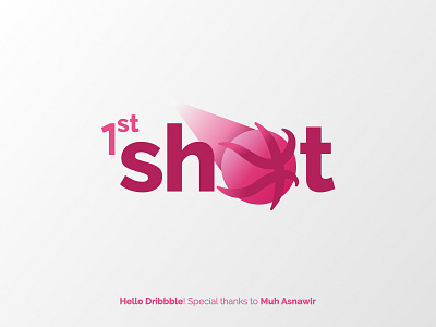 1st Shot Dribbble Logo Design branding debut debutshot design dribbble invite first first shot flat gradient logo indonesia logo logo design minimal modern simple logo thanks for invite vector