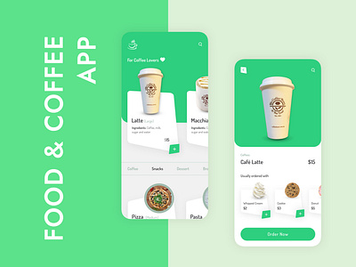 Food & Coffee App app design graphicdesign inspirational design interactive design interface mobileapp ui uidesign ux