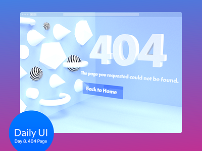 Daily UI :: 008 3d 404 404 not found 404 page adobe dimension adobe photoshop adobe xd dailyui dailyuichallenge