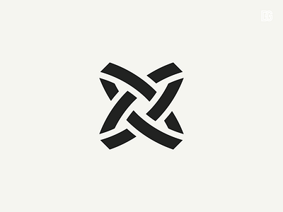 Logo: Letter X bold dynamic letter lettering logotype minimal monogram ribbon rings simple woven x
