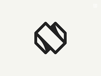 Logo: Letter N bold brandmark folded icon letter lettering logo logotype mark n origami symbol
