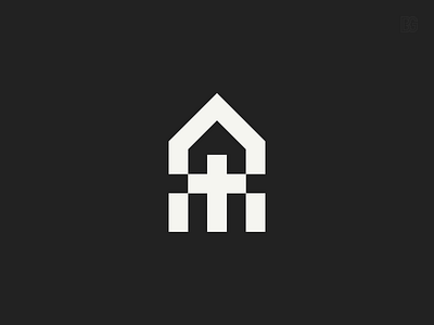 Logo: Church brand branding brandmark church cross icon logo mark minimal monoline simple symbol