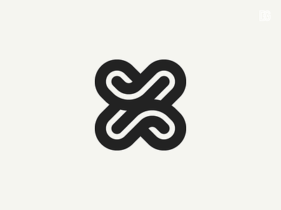 Logo: Letter X dynamic icon letter logo minimal monoline round simple symbol wave woven x