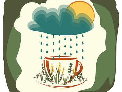 Cup in the rain eco flowers green nature rain weather