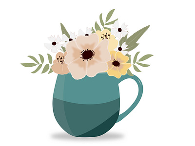 Turquoise Cup with flowers