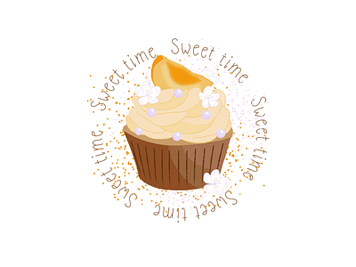 Apricot cupcake desert food graphic design illustration sweet sweetness