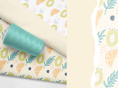 Tropical fruit pattern kiwi pattern