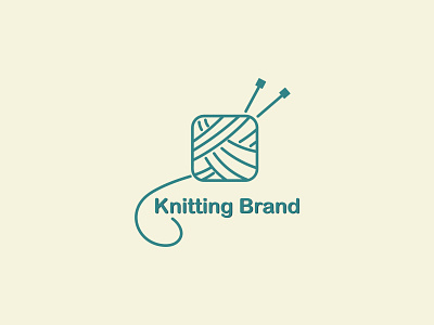 Logo for Knitting Brand branding creating design graphic design green handcraft handmade illustration knitting logo retro simple turquoise vintage
