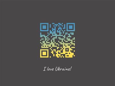 Only facts about Ukraine blue design flag gradient graphic design illustration link qrcode simple ukraine yellow