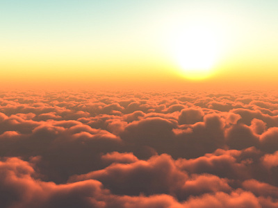 Sunset above the clouds 3d 3ds max cg cgi clouds rendering sky