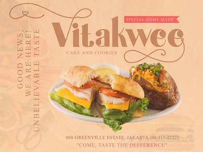 Vitakwee Cake and Cookies font advertising product cake